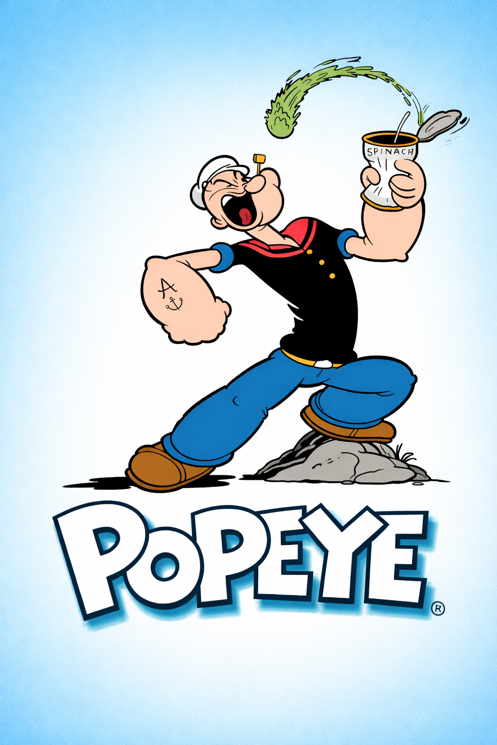 Popeye Spierballen door Spinazie - Poster