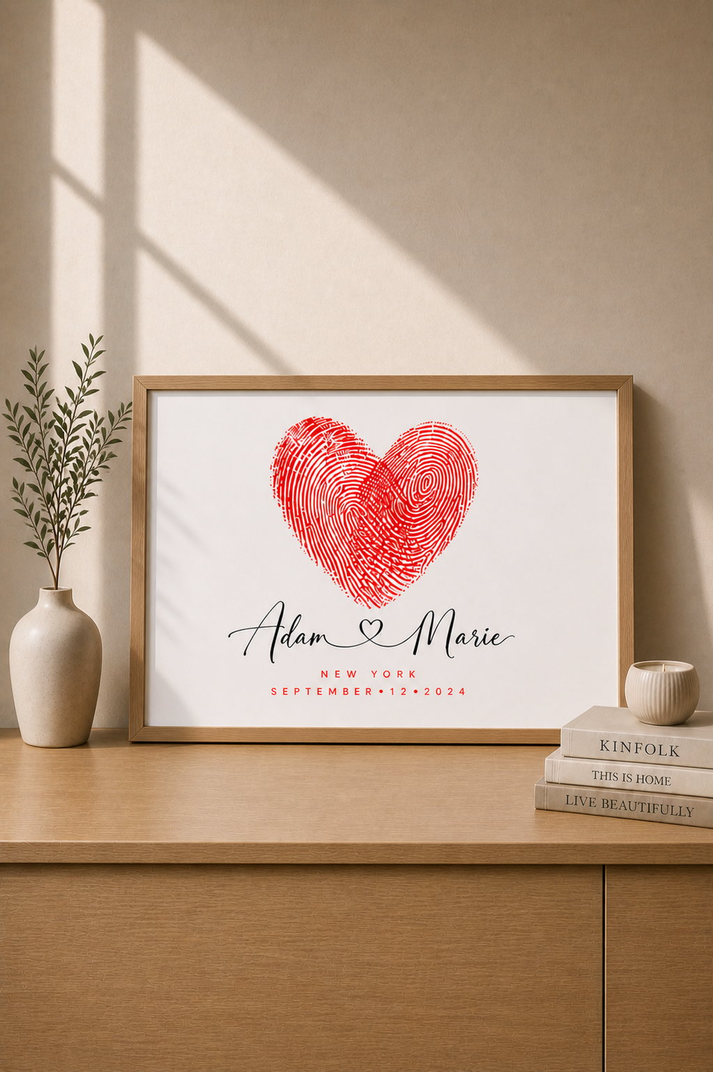 Custom Fingerprint Heart Poster