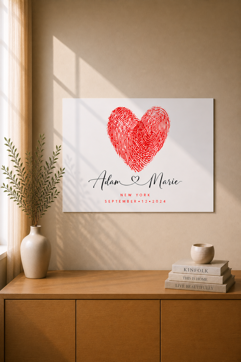 Custom Fingerprint Heart Poster