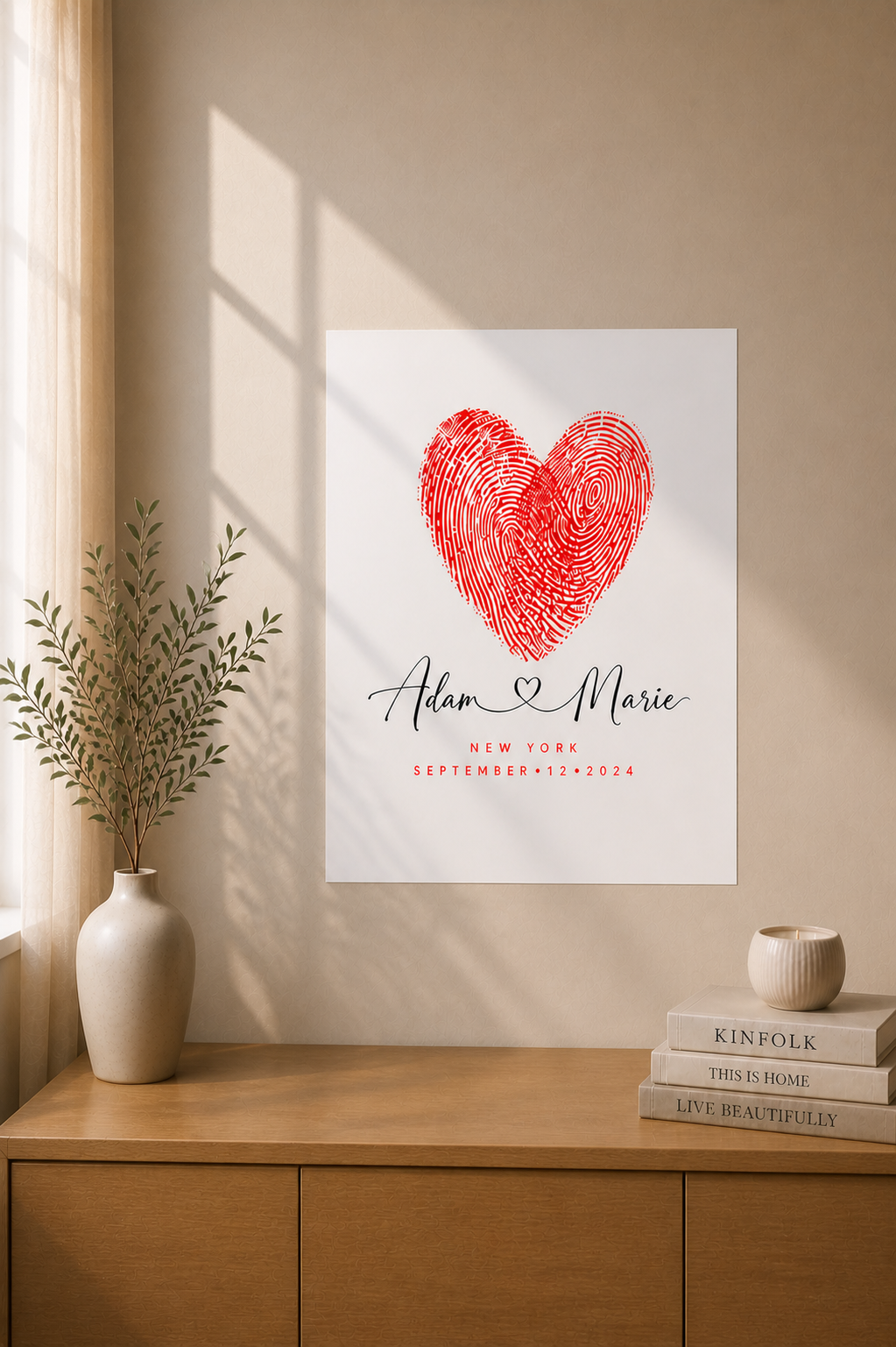 Custom Fingerprint Heart Poster
