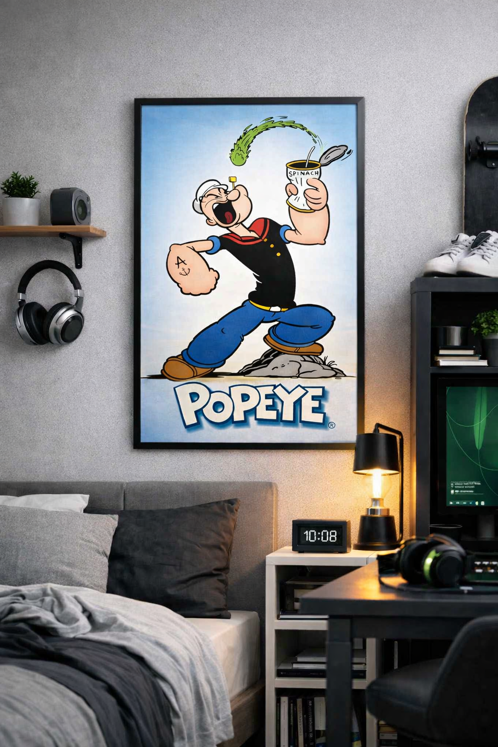 Popeye Spierballen door Spinazie - Poster