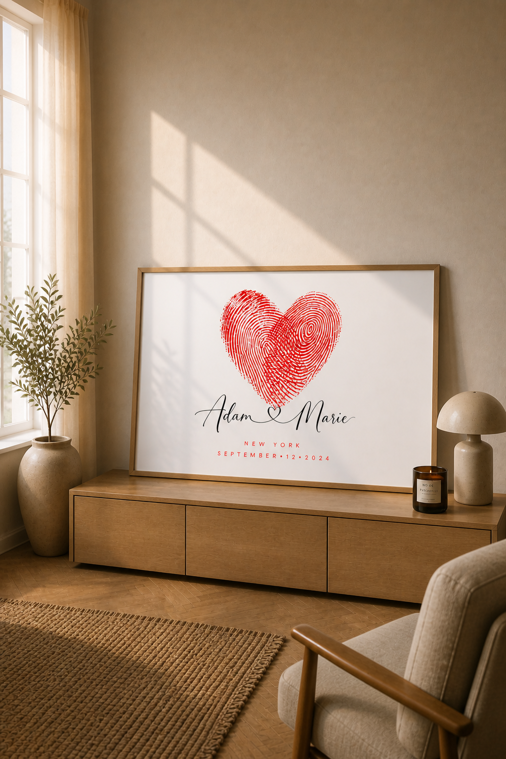 Custom Fingerprint Heart Poster