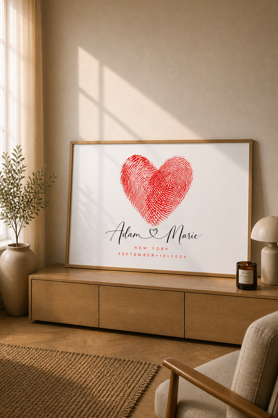 Custom Fingerprint Heart Poster