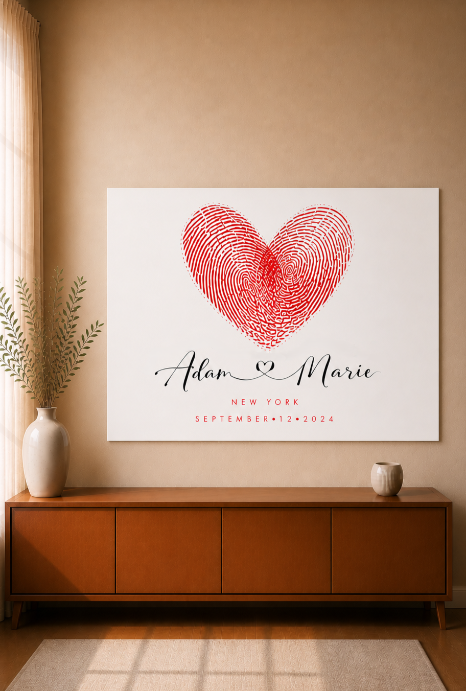 Custom Fingerprint Heart Poster