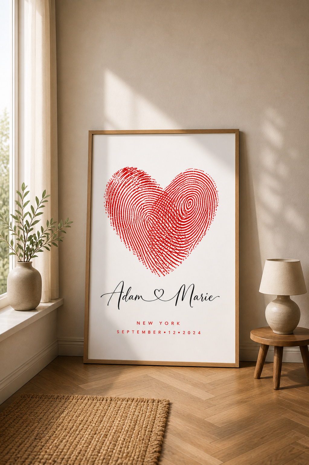 Custom Fingerprint Heart Poster
