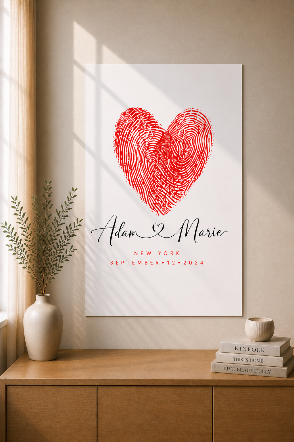 Custom Fingerprint Heart Poster