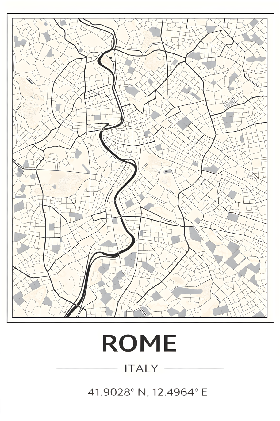 Rome map - Poster