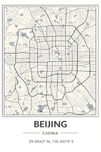 Kaart van Peking - Poster