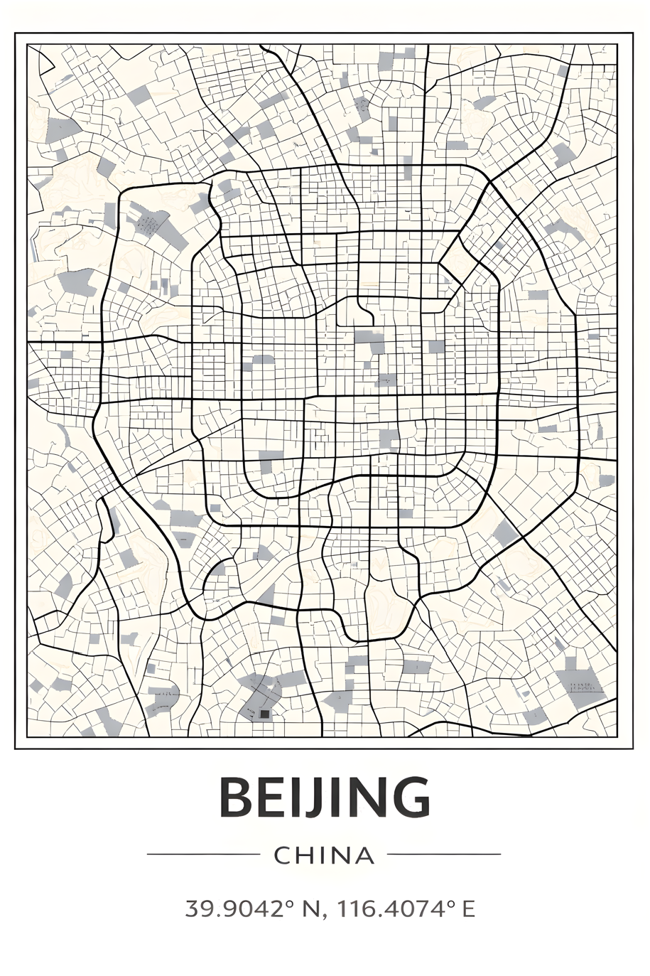 Beijing map - Poster
