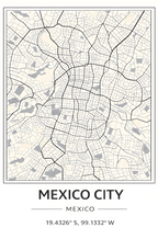 Plattegrond Mexico-Stad - Poster