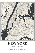 Kaart van New York - Poster