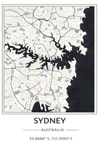 Sydney kaart - Poster
