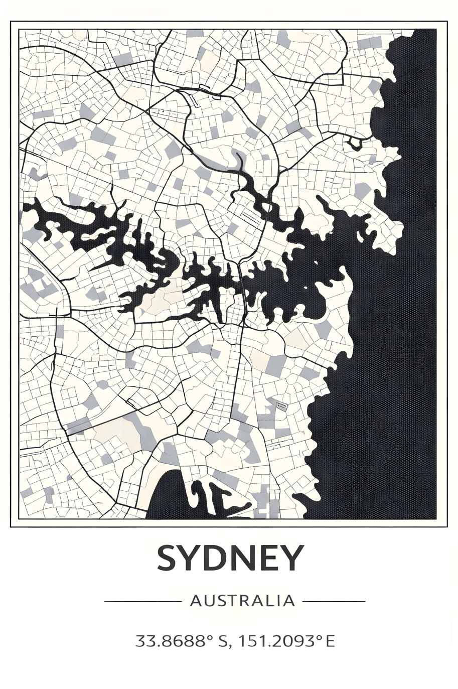 Sidney map - Poster
