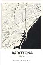 Plattegrond Barcelona - Poster