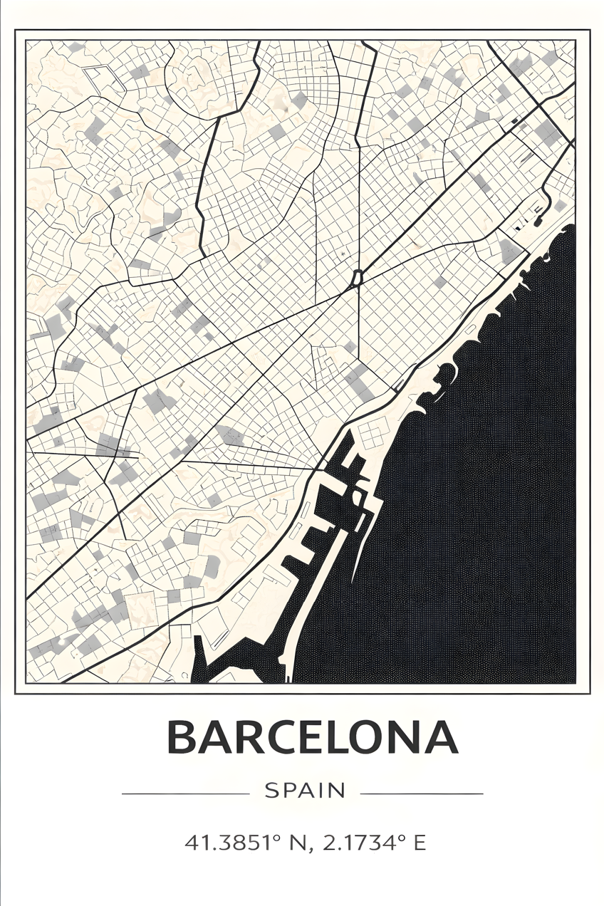 Barcelona map - Poster