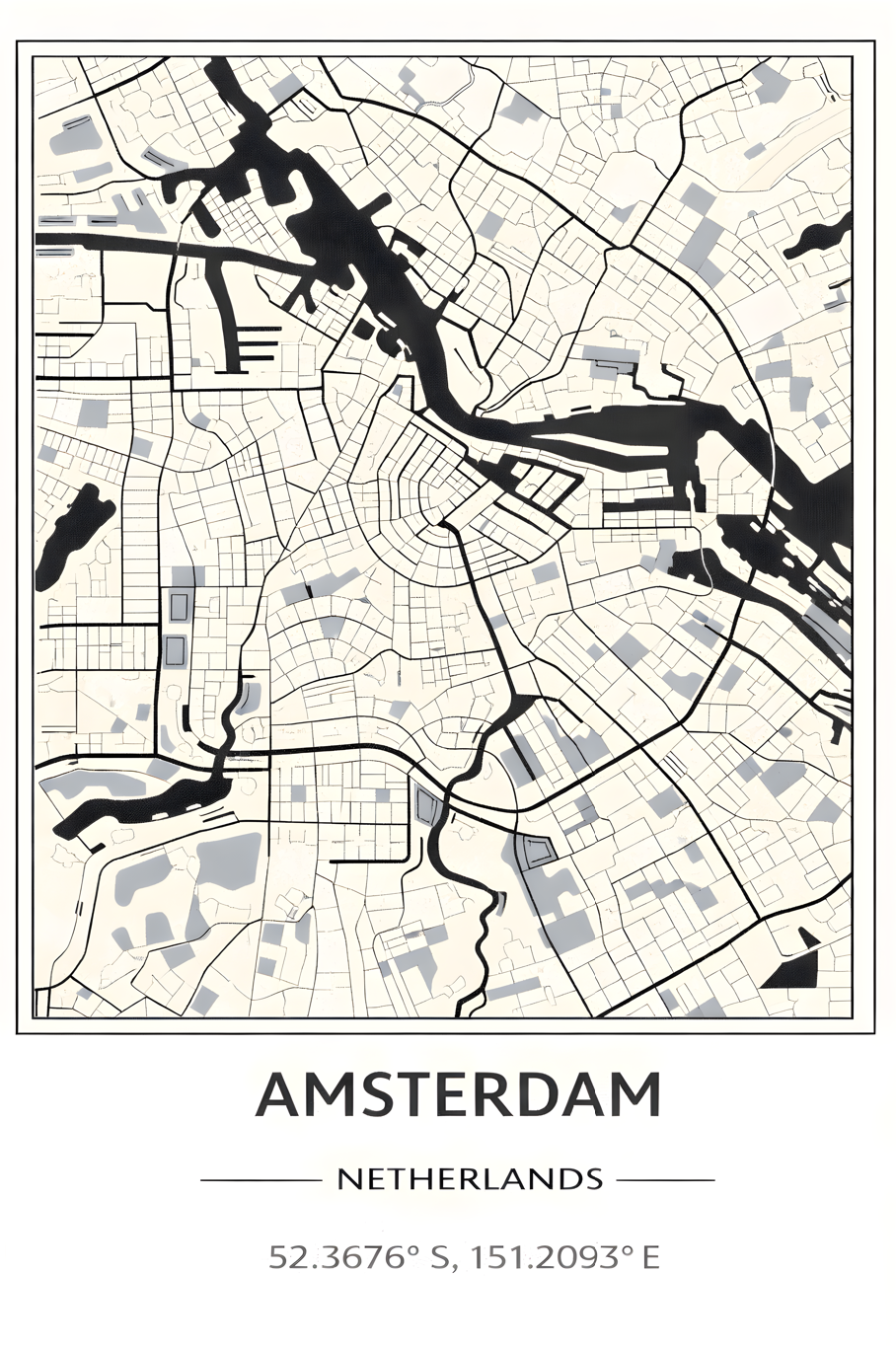 Amsterdam map - Poster